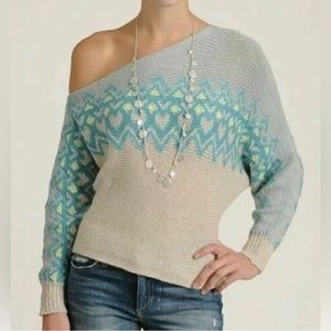 Free People Heart Isle Off Shoulder knit Sweater